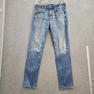 American Eagle Women's Blue Slim Fit Straight Leg Jeans